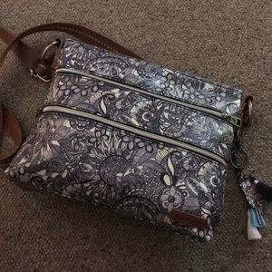 Sakroots artist circle Navy Blue crossbody bag